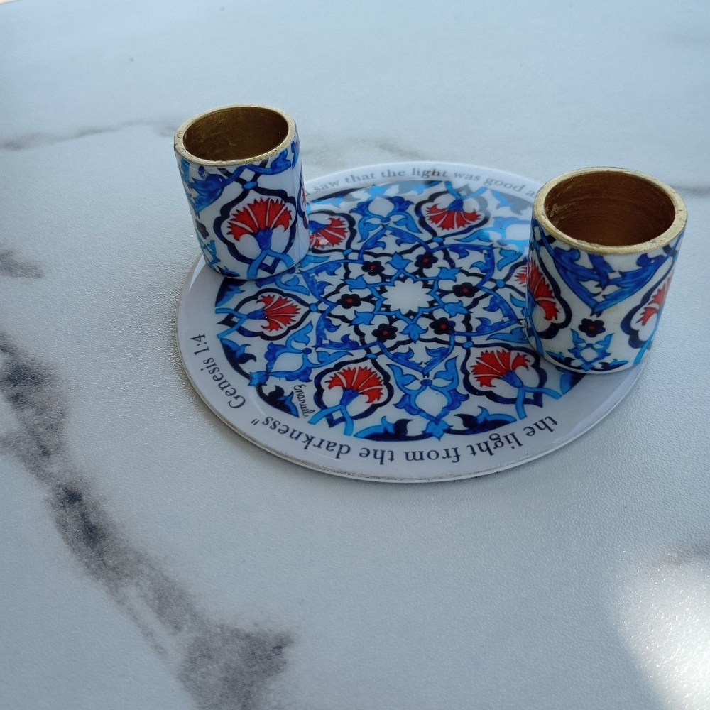 Yair Emanuel Double Shabat Candle Holder